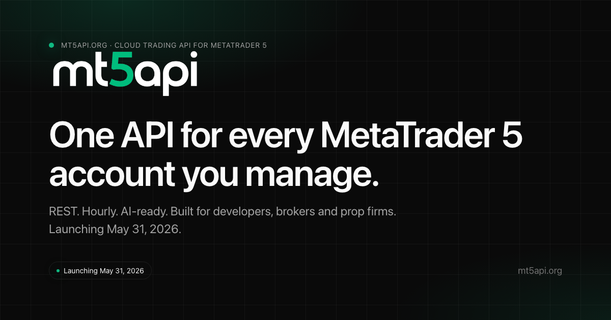 MT5 API & MT4 Manager API — REST trading API for brokers, prop firms ...